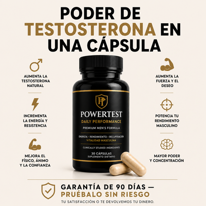 PowerTest - poder de testosterona, garantia 90 dias