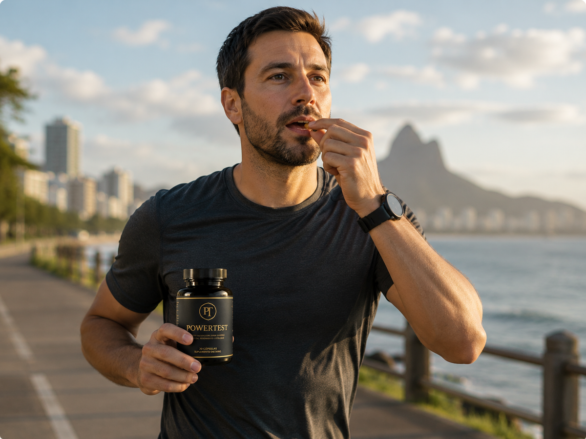 Hombre corriendo al aire libre con energía